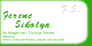ferenc sikolya business card